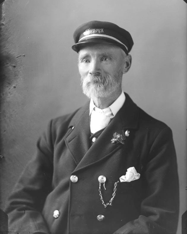 Black and white photograph of Mr Edward Burge, Wakefield Post Master 1879 - 1897.